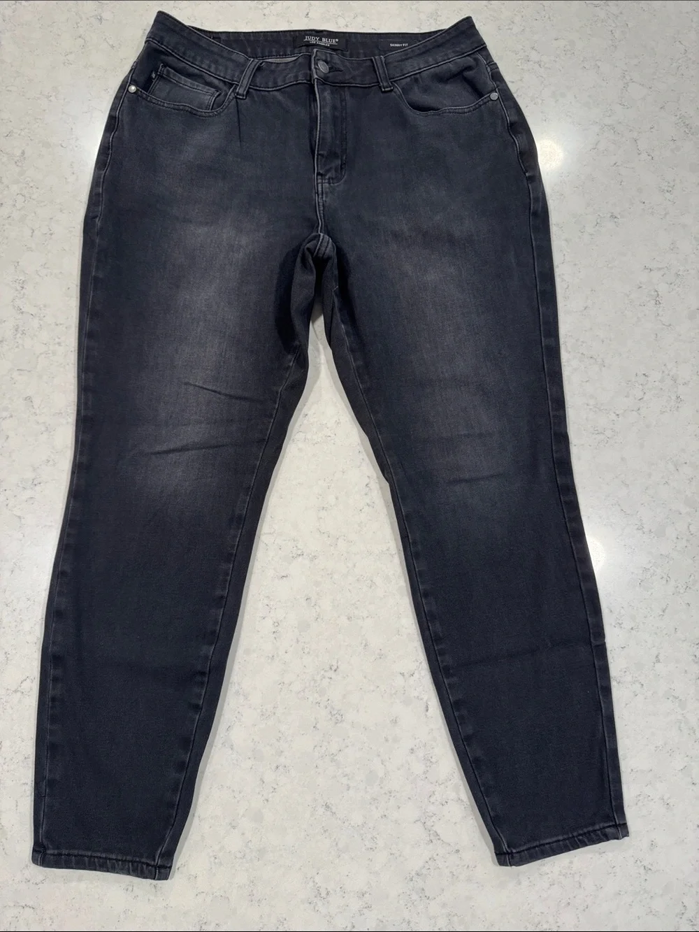 Judy Blue Dark Gray Faded Black Women's 14W Denim Jeans Skinny Fit Stretchy